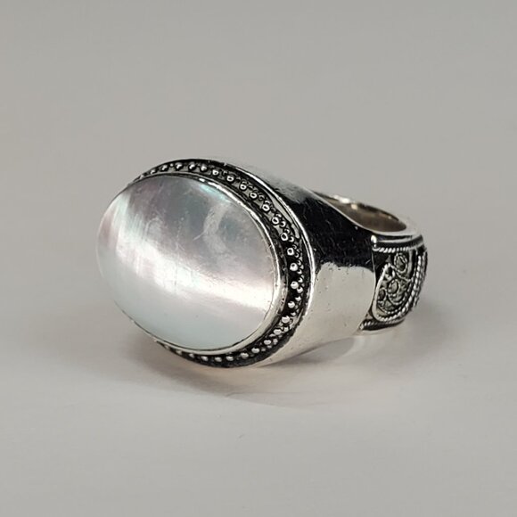Lori Bonn Moonstone Filigree Sterling Silver Ring, Size 7 - Picture 9 of 9